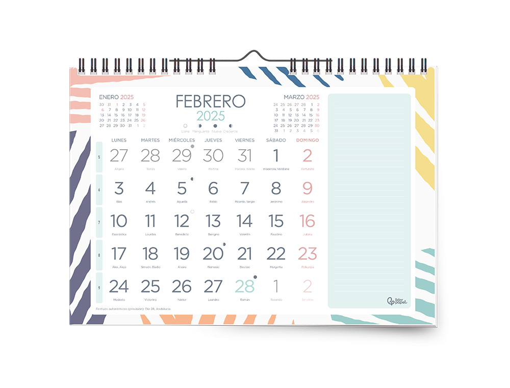 CALENDARIOS LIDERPAPEL 2025 PACK DE 24 UNIDADES DISEÑOS SURTIDOS LOTE