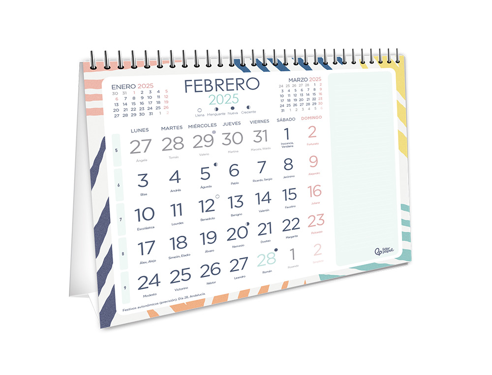 CALENDARIOS LIDERPAPEL 2025 PACK DE 24 UNIDADES DISEÑOS SURTIDOS LOTE