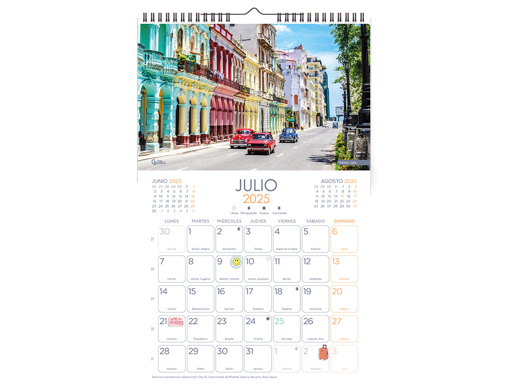 CALENDARIOS LIDERPAPEL 2025 PACK DE 24 UNIDADES DISEÑOS SURTIDOS LOTE