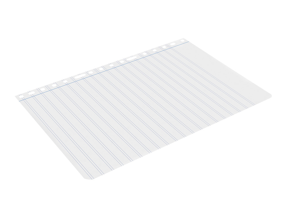 RECAMBIO LIDERPAPEL FOLIO 100 HOJAS 60GR PAUTA 5ª 2.5MM CON MARGEN 16 TALADROS