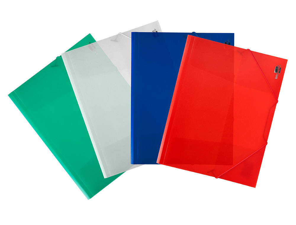 CARPETA LIDERPAPEL GOMAS SOLAPAS 34964 POLIPROPILENO DIN A4 TRANSPARENTE TRANSLUCIDO