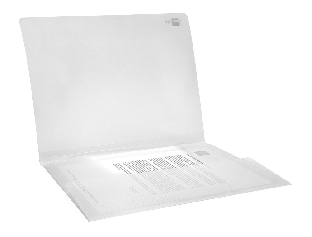 CARPETA LIDERPAPEL GOMAS SOLAPAS 34964 POLIPROPILENO DIN A4 TRANSPARENTE TRANSLUCIDO