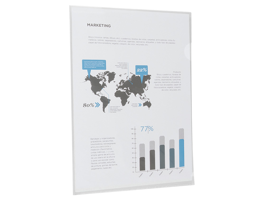 CARPETA LIDERPAPEL DOSSIER UÑERO 44004 POLIPROPILENO DIN A4 INCOLORA 20 HOJAS