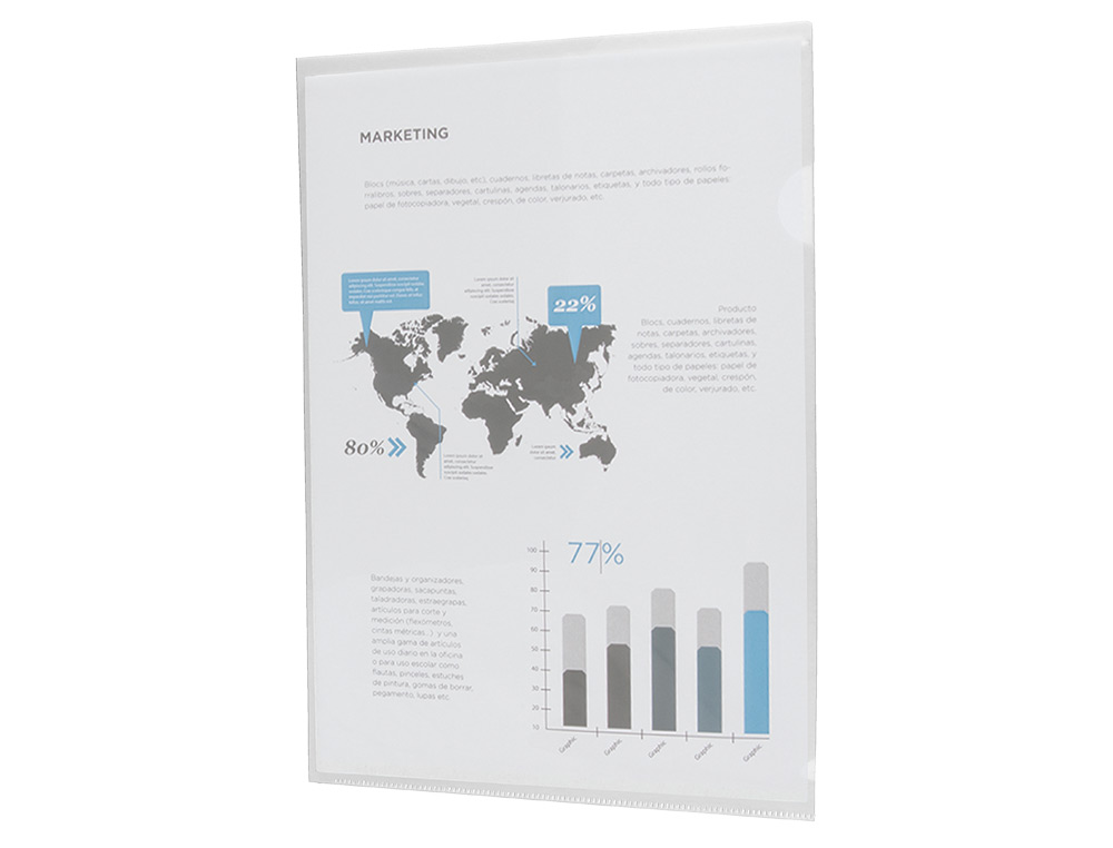 CARPETA LIDERPAPEL DOSSIER UÑERO 44004 POLIPROPILENO DIN A4 INCOLORA 20 HOJAS