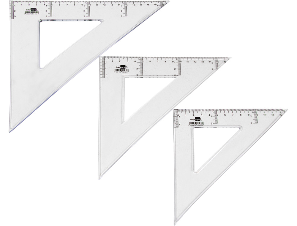 ESCUADRA LIDERPAPEL 30 CM PLASTICO CRISTAL