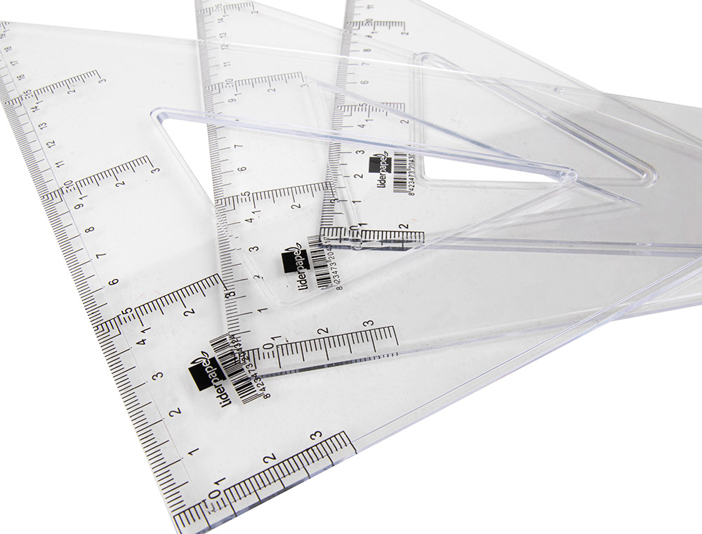 ESCUADRA LIDERPAPEL 30 CM PLASTICO CRISTAL