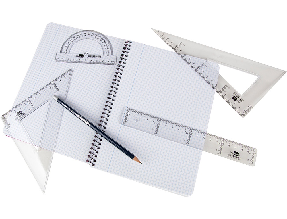 ESCUADRA LIDERPAPEL 30 CM PLASTICO CRISTAL