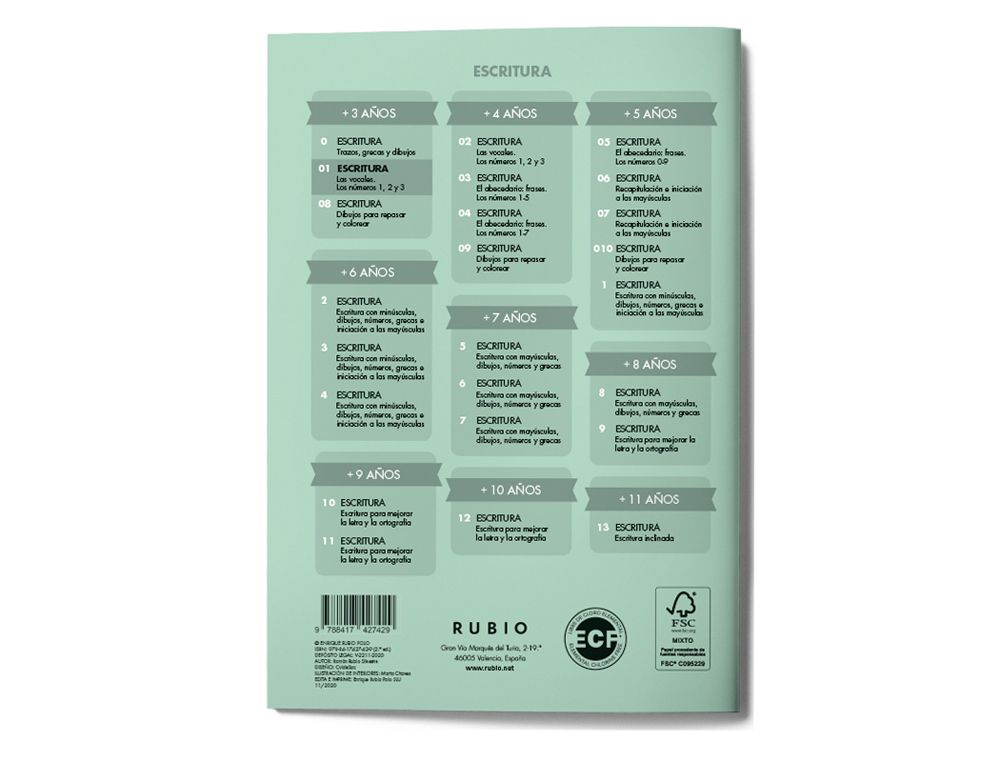 CUADERNO RUBIO CALIGRAFIA Nº 01