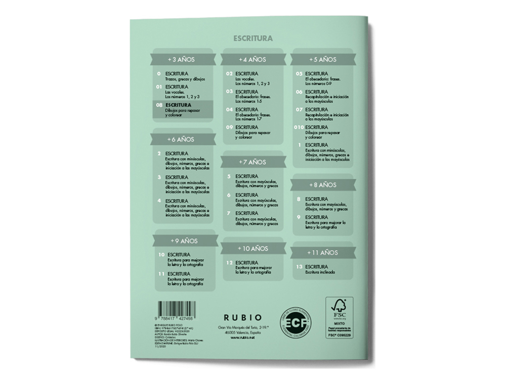 CUADERNO RUBIO CALIGRAFIA Nº 08