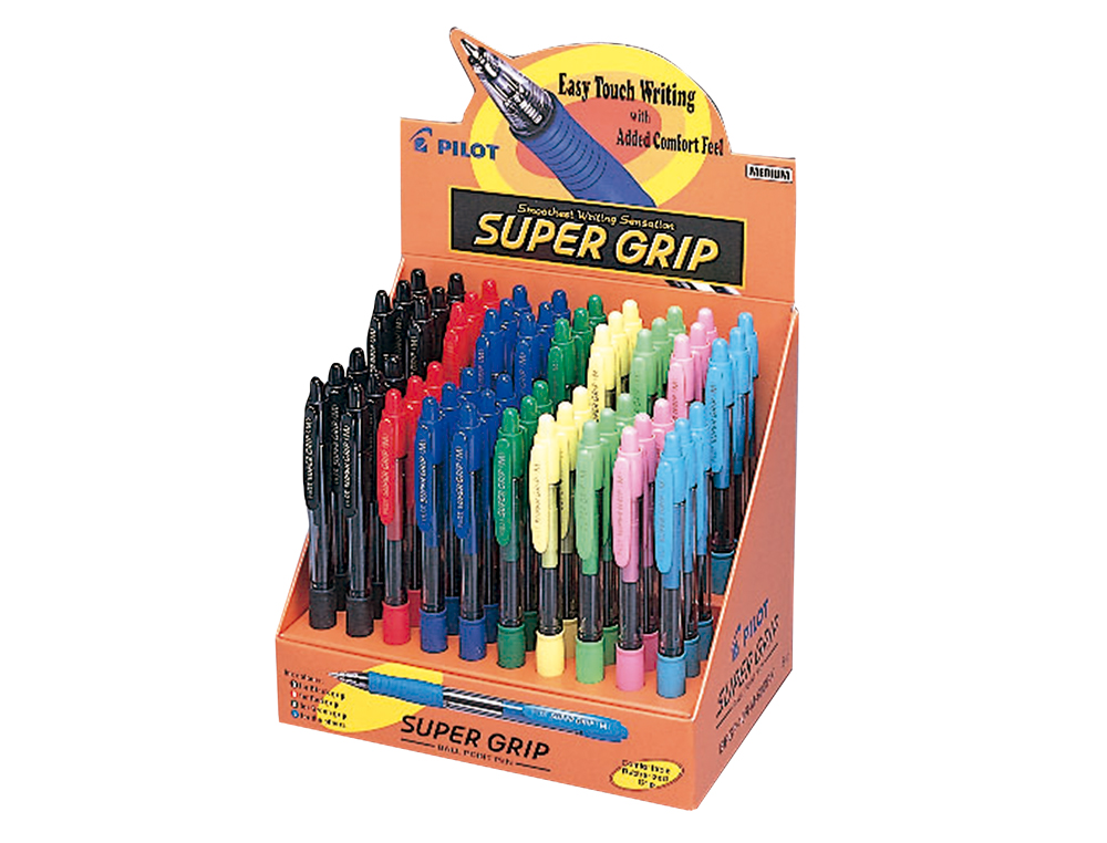 BOLIGRAFO PILOT SUPER GRIP EXPOSITOR DE 60 UNIDADES