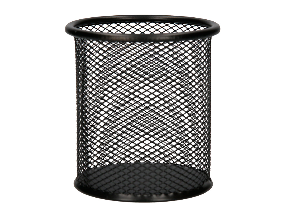 CUBILETE PORTALAPICES Q-CONNECT NEGRO METAL REDONDO REJILLA DIAMETRO 86 MM ALTO 105 MM