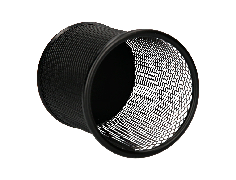 CUBILETE PORTALAPICES Q-CONNECT NEGRO METAL REDONDO REJILLA DIAMETRO 86 MM ALTO 105 MM