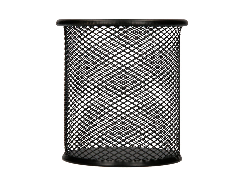 CUBILETE PORTALAPICES Q-CONNECT NEGRO METAL REDONDO REJILLA DIAMETRO 86 MM ALTO 105 MM