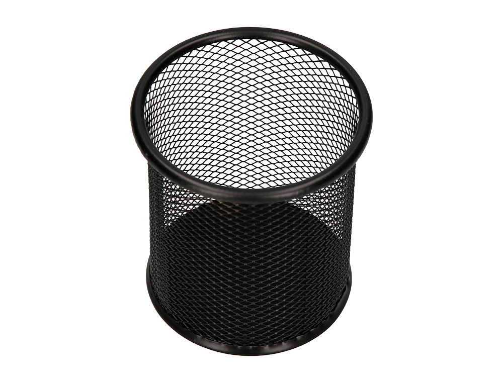 CUBILETE PORTALAPICES Q-CONNECT NEGRO METAL REDONDO REJILLA DIAMETRO 86 MM ALTO 105 MM