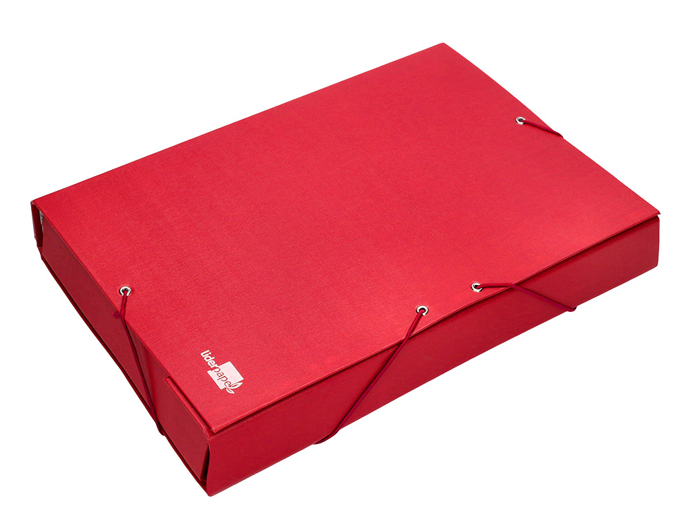 CARPETA PROYECTOS LIDERPAPEL FOLIO LOMO 90MM CARTON FORRADO ROJA