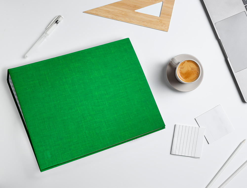 CARPETA DE 4 ANILLAS 40MM MIXTAS LIDERPAPEL FOLIO CARTON FORRADO PAPER COAT VERDE