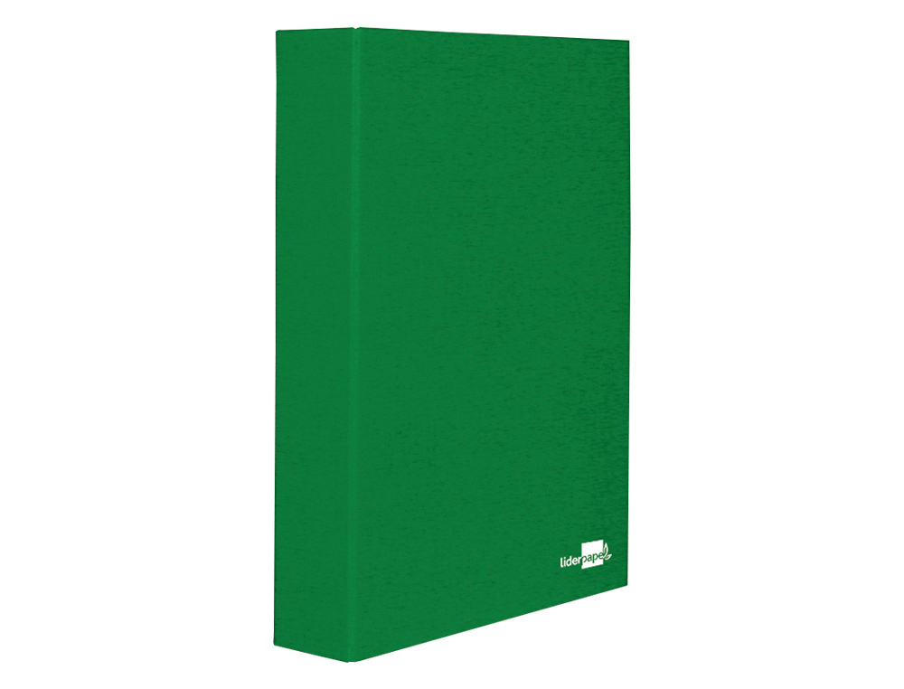 CARPETA DE 4 ANILLAS 40MM MIXTAS LIDERPAPEL FOLIO CARTON FORRADO PAPER COAT VERDE