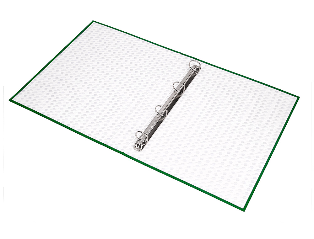 CARPETA DE 4 ANILLAS 40MM MIXTAS LIDERPAPEL FOLIO CARTON FORRADO PAPER COAT VERDE