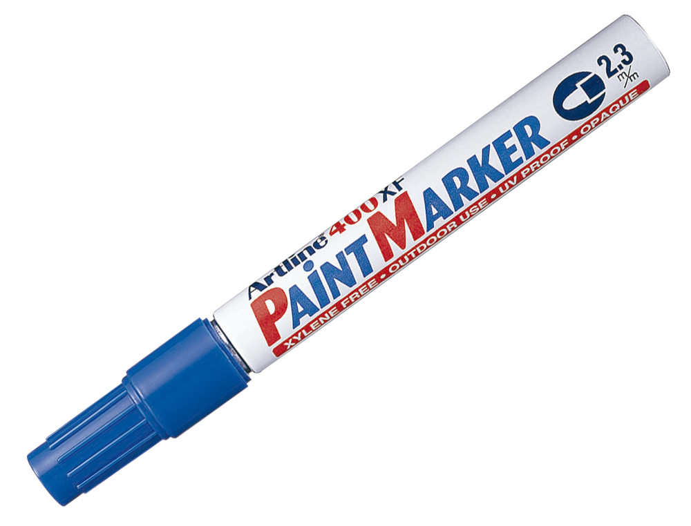 ROTULADOR ARTLINE MARCADOR PERMANENTE EK-400 XF AZUL -PUNTA REDONDA 2.3 MM -METAL CAUCHO Y PLASTICO