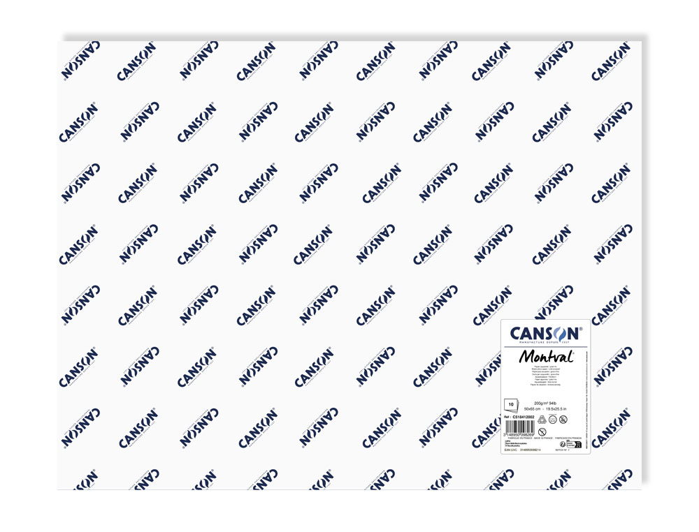 PAPEL ACUARELA MONTVAL 50X65 CM 200 GR UNIDAD