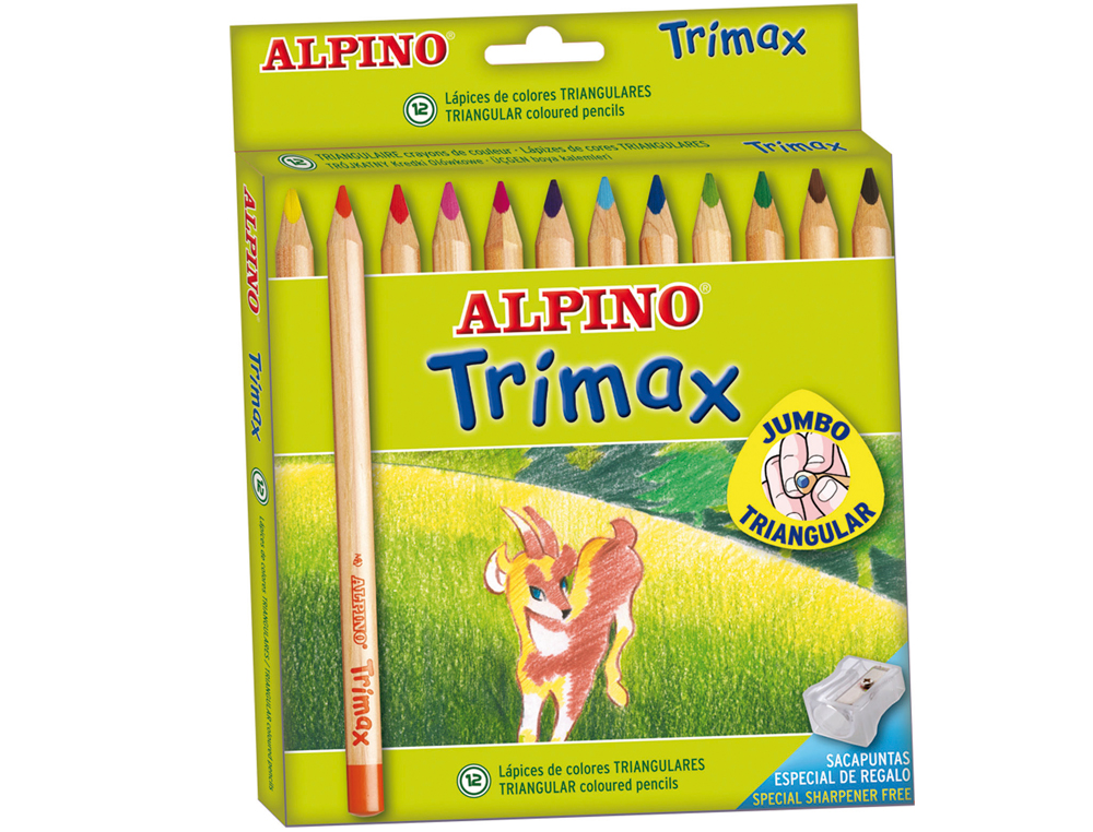LAPICES DE COLORES ALPINO TRIMAX CAJA DE 12 COLORES SURTIDOS