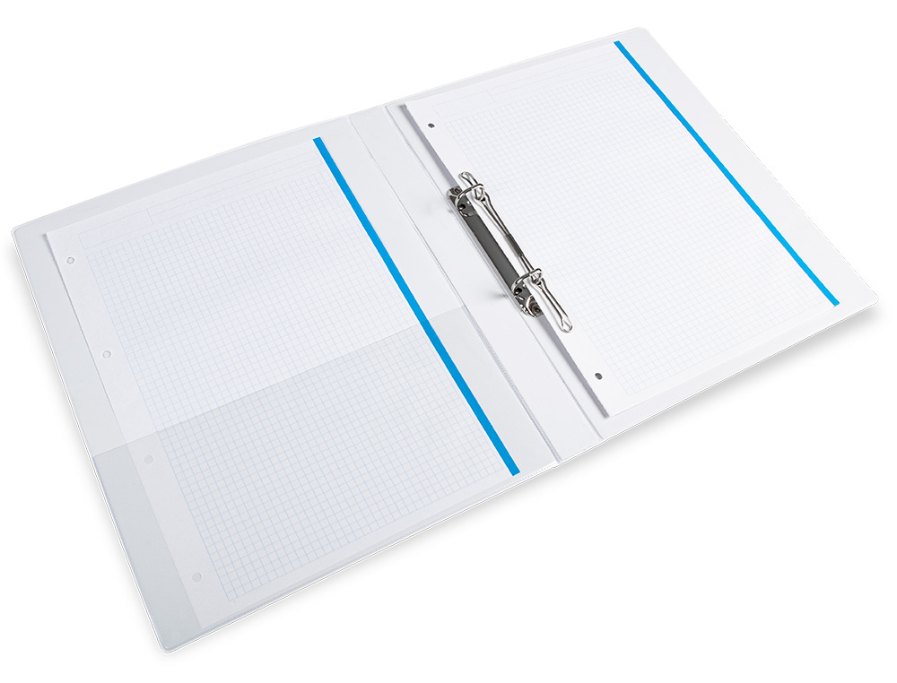 CARPETA CANGURO 2 ANILLAS MIXTAS 16MM LIDERPAPEL A4 PLASTICO COLOR BLANCO
