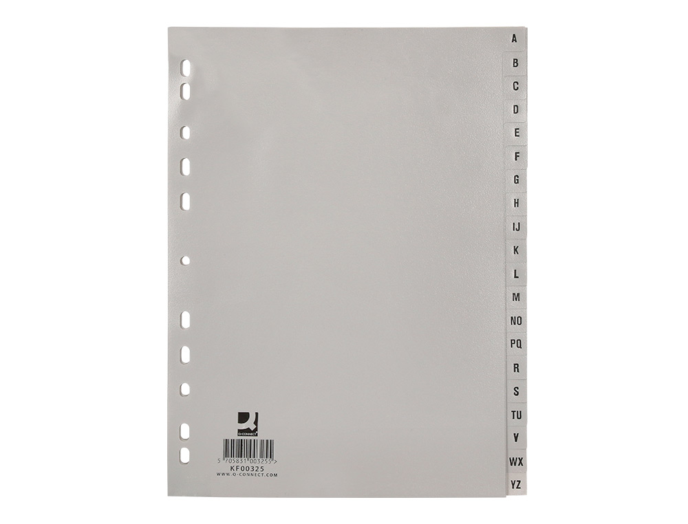 SEPARADOR ALFABETICO Q-CONNECT PLASTICO A-Z DIN A4 MULTITALADRO