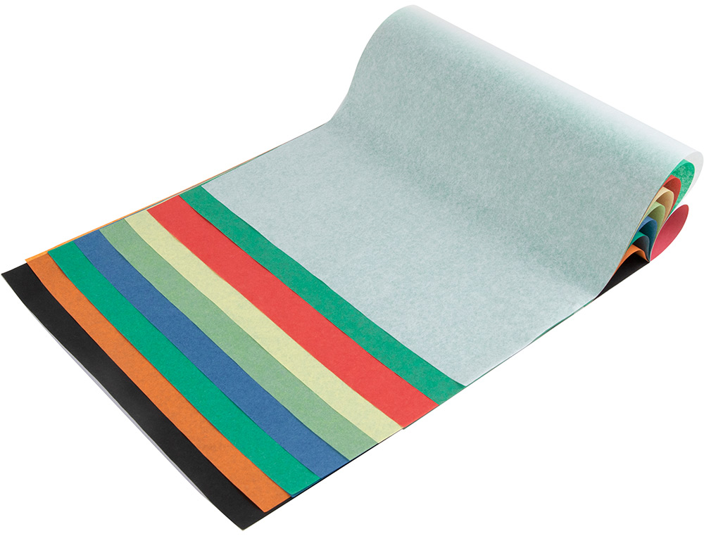 BLOC TRABAJOS MANUALES LIDERPAPEL SEDA 240X315MM 10 HOJAS COLORES SURTIDOS