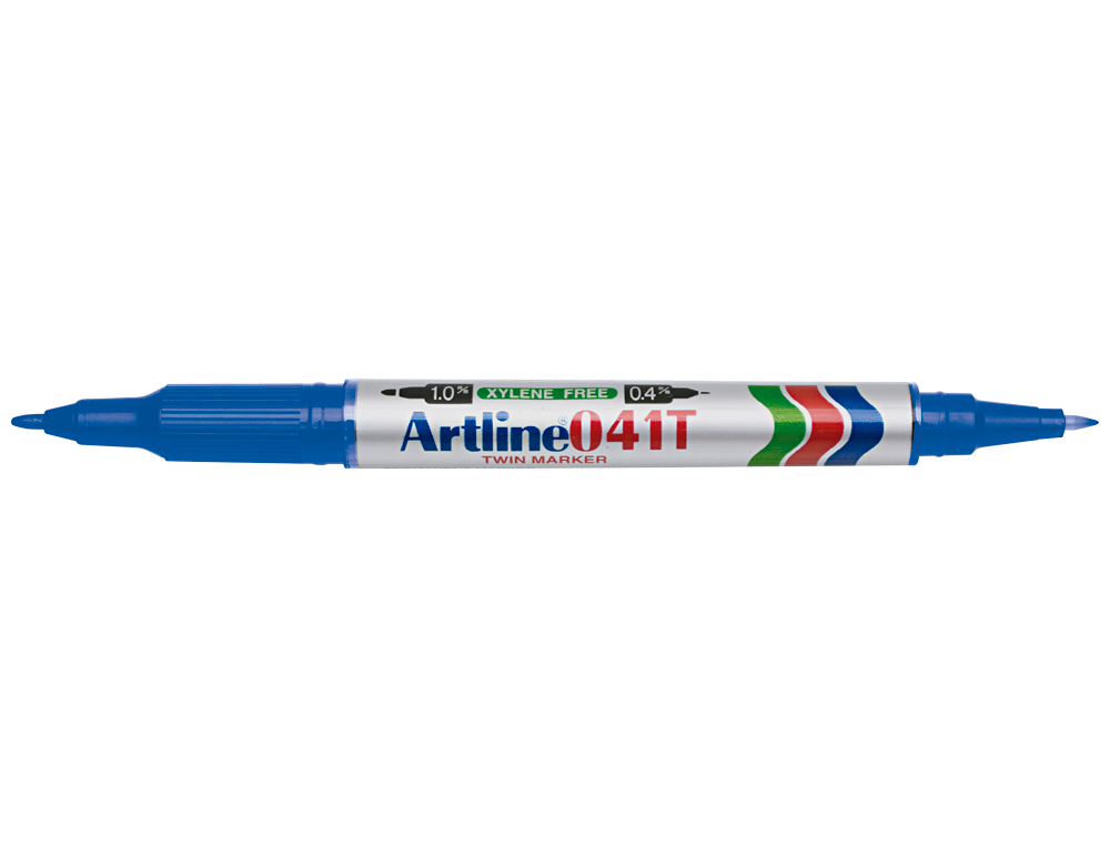 ROTULADOR ARTLINE MARCADOR PERMANENTE EK-041T AZUL DOBLE PUNTA 0.4 Y 1.0 MM