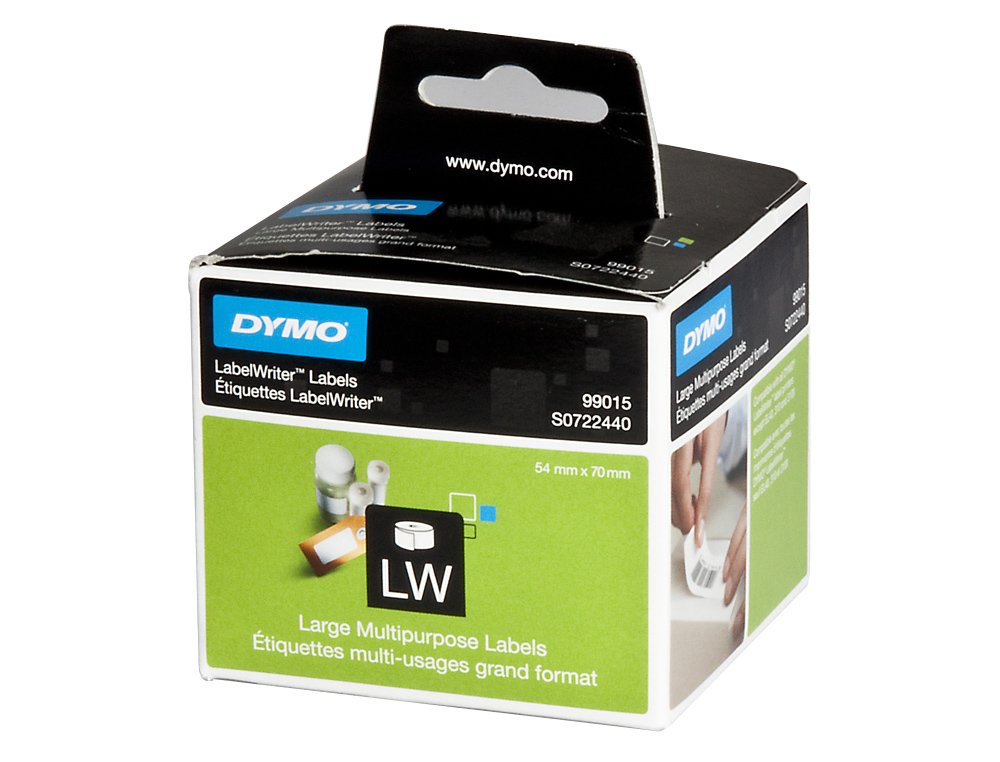 ETIQUETA ADHESIVA DYMO 99015 -TAMAÑO 70X54 MM PARA IMPRESORA 400 320 ETIQUETAS USO DISKETTE