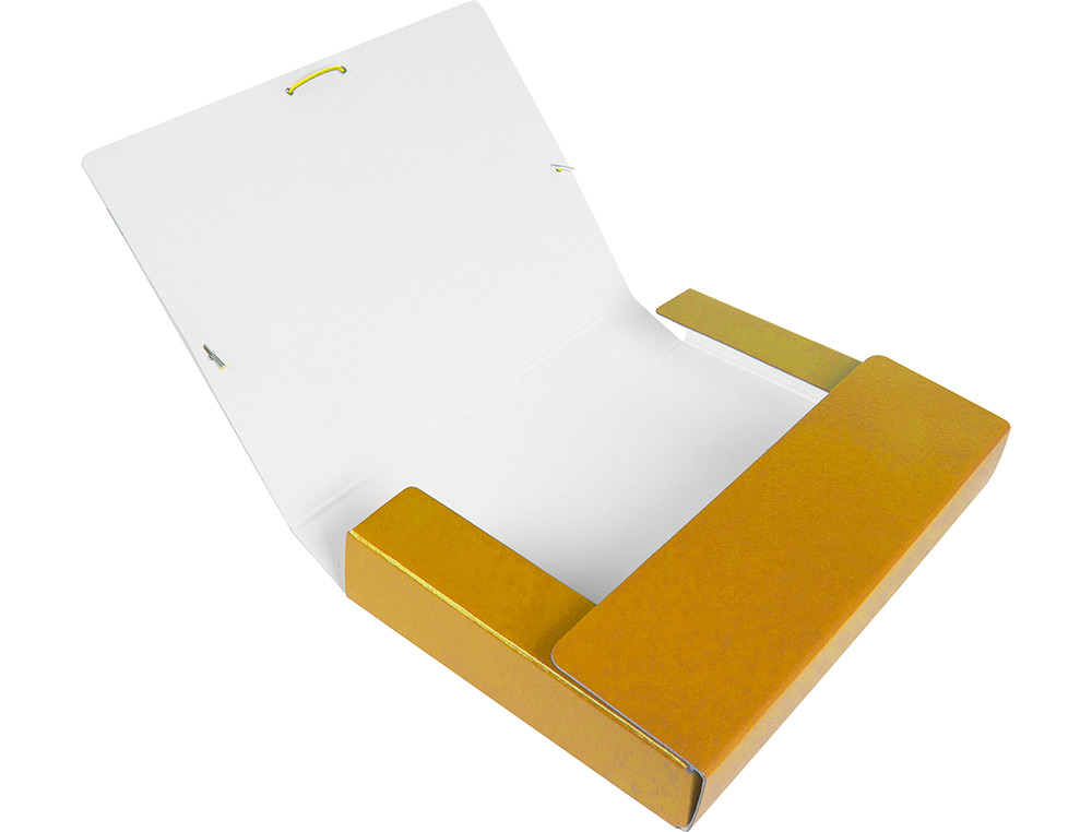 CARPETA PROYECTOS LIDERPAPEL FOLIO LOMO 50MM CARTON GOFRADO AMARILLA