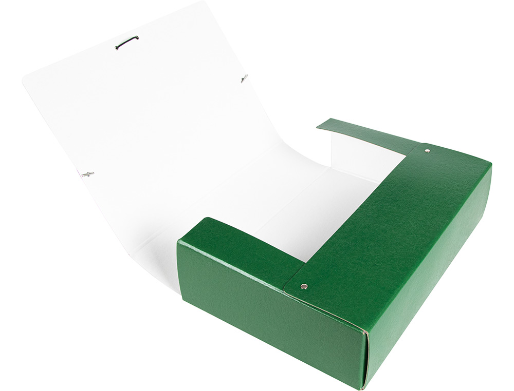 CARPETA PROYECTOS LIDERPAPEL FOLIO LOMO 90MM CARTON GOFRADO VERDE