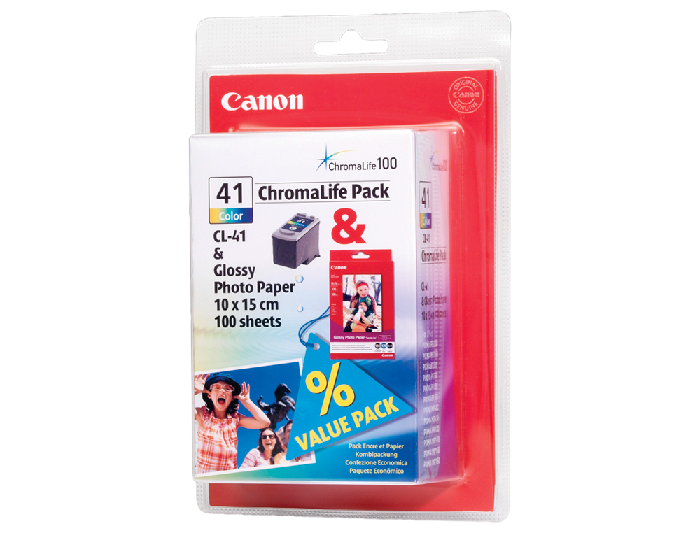 INK-JET CANON IP1200 1300 1600 2200 MP150 160 170 450 460 JX200 500 TRICOLOR CL-41