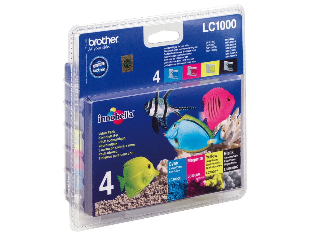 INK-JET BROTHER LC-1000 PACK NEGRO/CIAN/MAGENTA Y AMARILLO