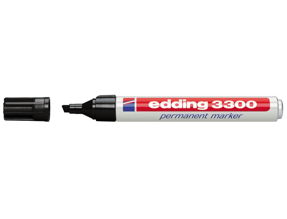 ROTULADOR EDDING MARCADOR 3300 N.1 NEGRO PUNTA BISELADA RECARGABLE