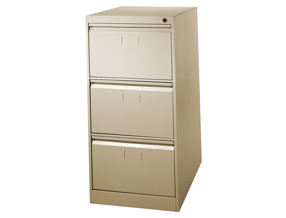 FICHERO CAJONES DE SUELO METALICO DE 3 CAJONES 101 ALTO,65 PROF. 47,5 ANCHO COLOR BEIGE N.34 ANTIVUELCO