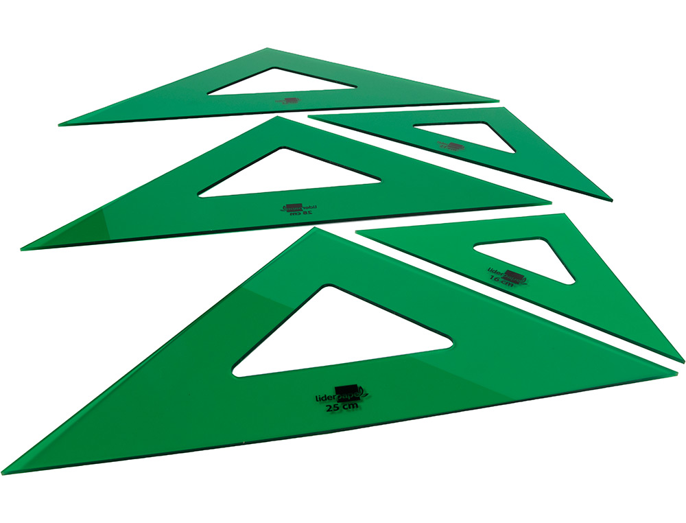 ESCUADRA LIDERPAPEL 21 CM ACRILICO VERDE