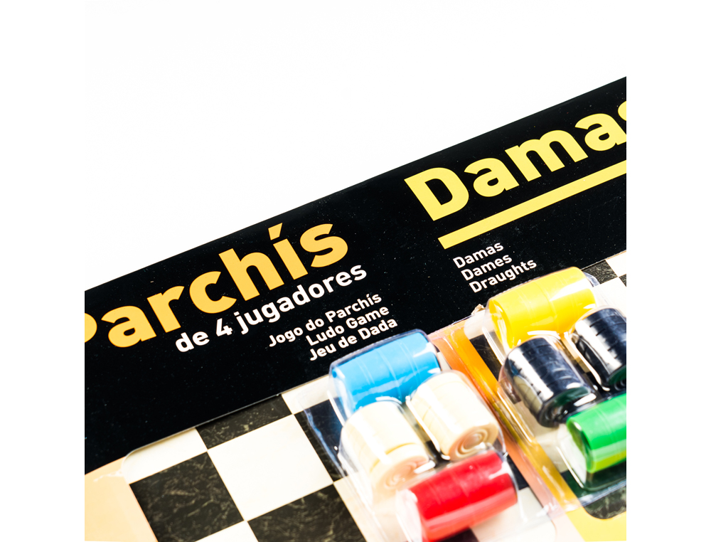 PARCHIS CON DAMAS TABLERO GRANDE 4 JUGADORES 41X40X4,5 CM