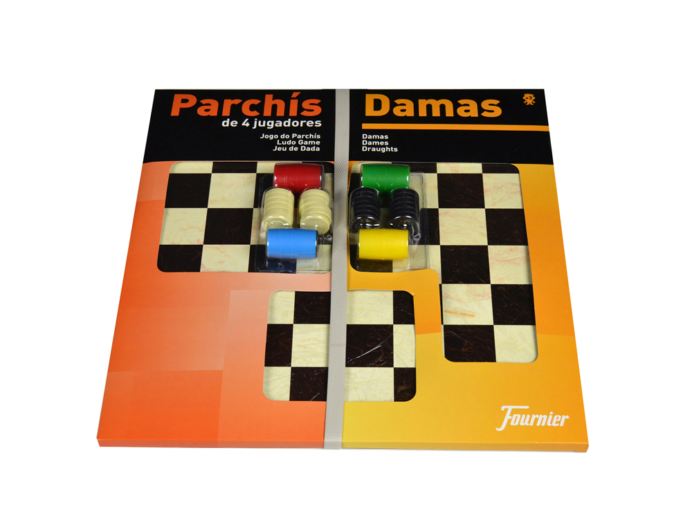PARCHIS CON DAMAS TABLERO GRANDE 4 JUGADORES 41X40X4,5 CM
