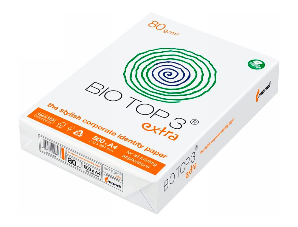 PAPEL FOTOCOPIADORA BIOTOP 80G EXTRA ECOLOGICO DIN A4 PAQUETE DE 500 HOJAS