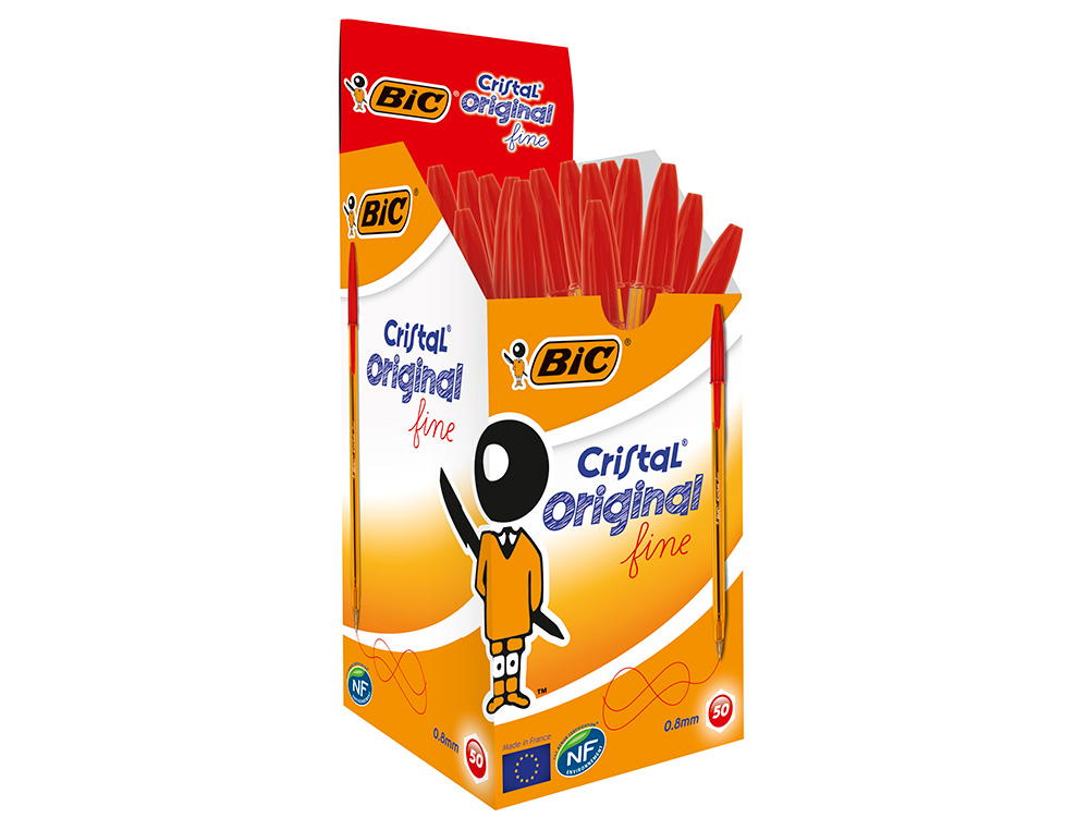 BOLIGRAFO BIC CRISTAL PUNTA FINA ROJO