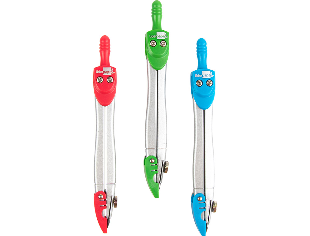 COMPAS LIDERPAPEL CON PROTECTOR DE PUNTA COLORES SURTIDOS