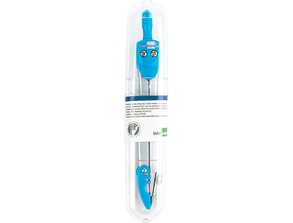 COMPAS LIDERPAPEL CON PROTECTOR DE PUNTA COLORES SURTIDOS