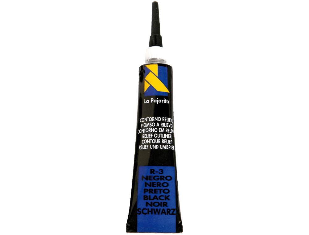CONTORNO RELIEVE LA PAJARITA NEGRO R-3 TUBO 20 ML