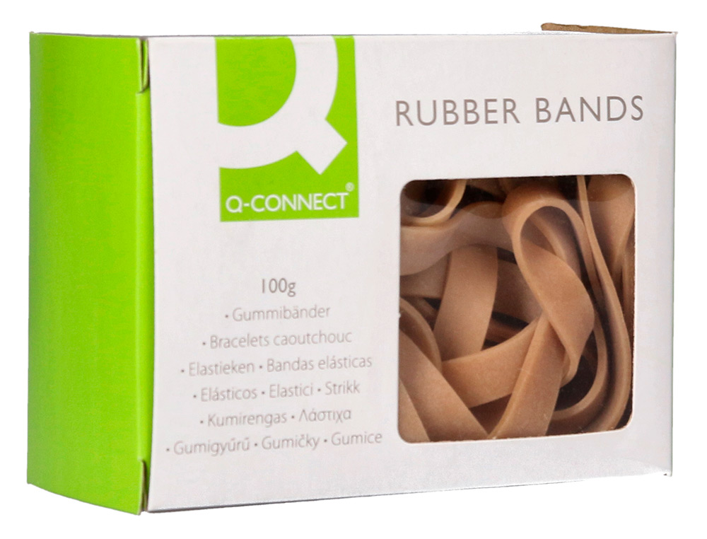 BANDAS ELASTICAS Q-CONNECT 100 GR 100X9 MM NUMERO 10