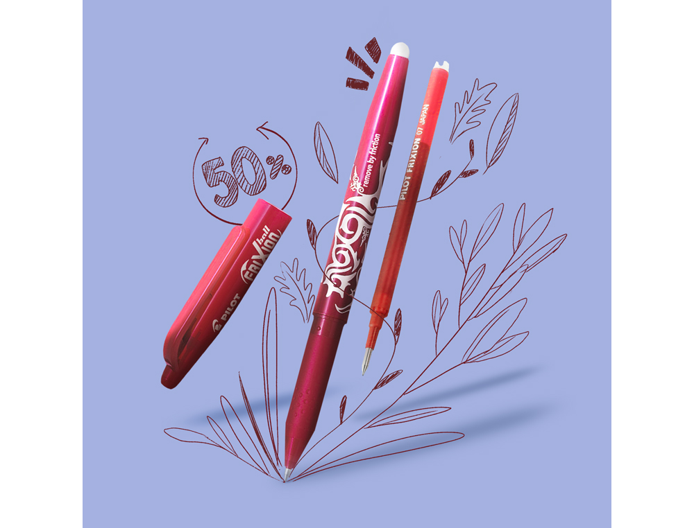 RECAMBIO BOLIGRAFO PILOT FRIXION BALL ROJO CAJA DE 3 UNIDADES