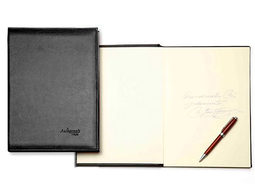 LIBRO DE FIRMAS AUTOGRAPH 6876 TAPA ACOLCHADA NEGRA 305X210 MM
