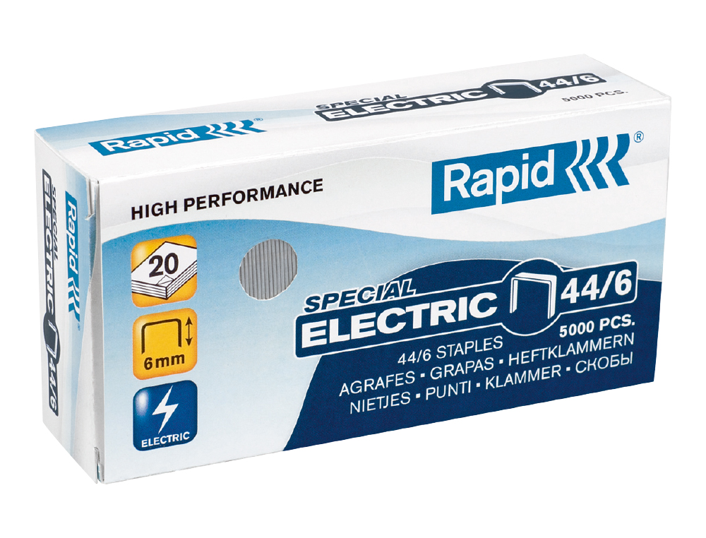 GRAPAS RAPID Nº 44/6 GALVANIZADA CAJA DE 5000 UNIDADES