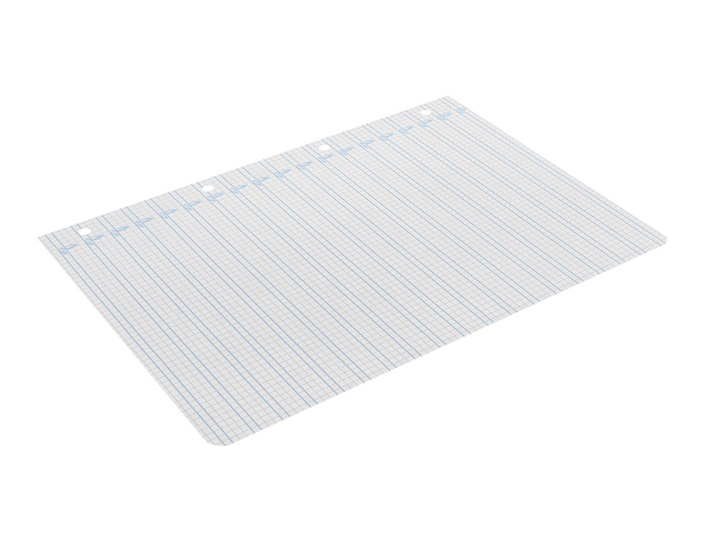 RECAMBIO LIDERPAPEL A4 PAUTAGUIA 100 HOJAS 75GR CUADRICULADO PAUTADO 4MM CON MARGEN 4 TALADROS