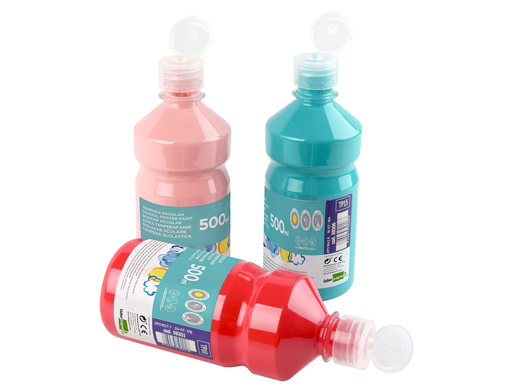 TEMPERA LIQUIDA LIDERPAPEL ESCOLAR 500 ML NEGRO